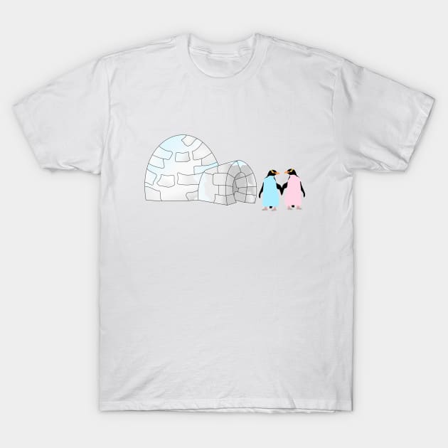 Penguins and Igloo T-Shirt by mailboxdisco